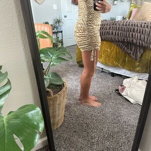 Yellow and gold tiger stripe dress